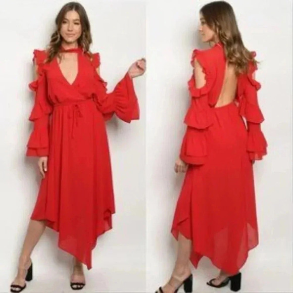 Crimson Red Dress - Picture 1 of 4